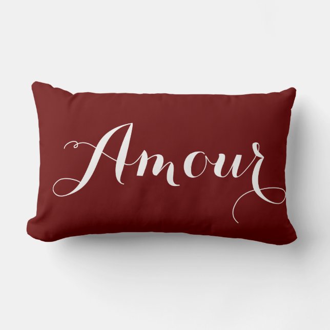 Coussin Rectangle Intrigue amoureuse en rouge (Recto)