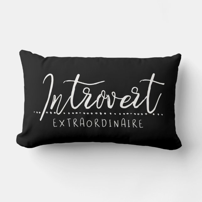 Coussin Rectangle Introvertir la typographie Extraordinaire (Recto)