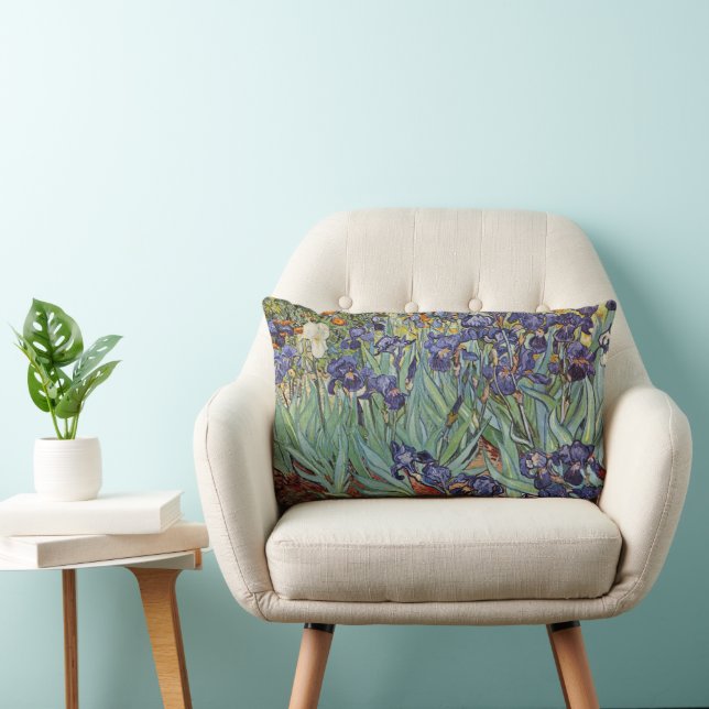 Coussin Rectangle Iris de Van Gogh Peinture Impressionniste (Chaise)