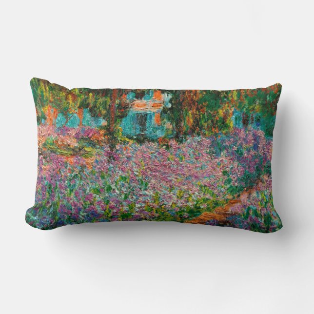 Coussin Rectangle Irises Monet Garden Fleurs Giverny (Recto)