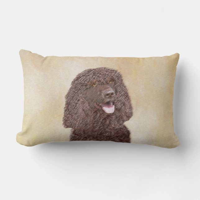 Coussin Rectangle Irish Water Spaniel Peinture - Original Dog Art (Recto)