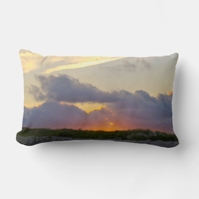 Coussin Rectangle Island Beach State Park Couché de soleil sur les d (Recto)