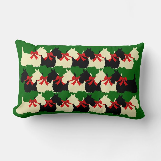 Coussin Rectangle Island green imprimé plat Scottish Terrier chien (Recto)