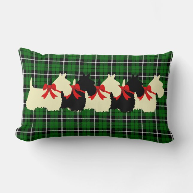 Coussin Rectangle Island green imprimé plat Scottish Terrier chien (Recto)