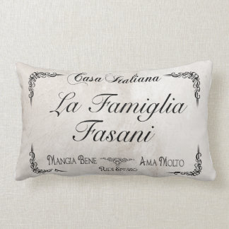Coussin Rectangle Italian Family Pillow to Personalize Throw Pillow