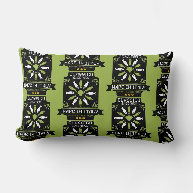 Coussin Rectangle Italien Sardine Art Print Kitchen Cadeau (Recto)