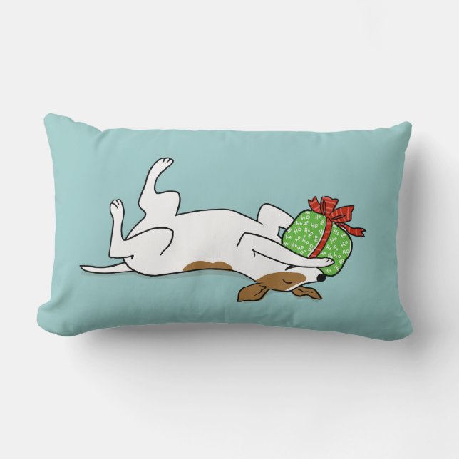 Coussin Rectangle Jack heureux Russell Terrier avec le cadeau de (Recto)