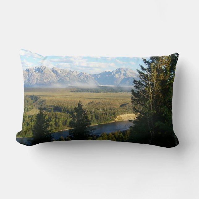Coussin Rectangle Jackson Hole Mountains et River (Recto)