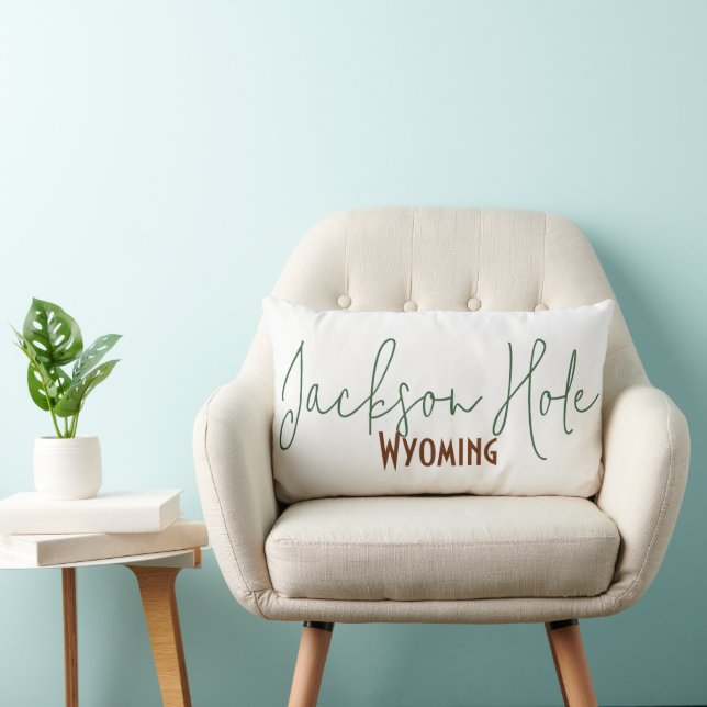 Coussin Rectangle Jackson Hole, Wyoming Souvenir de Voyage (Chaise)