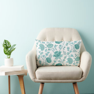 Coussin Rectangle Jacobean Floral Big Motif Tee sur blanc