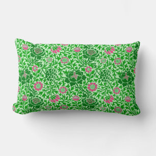 Coussin Rectangle Jacobean Floral, Emerald et Lime Green