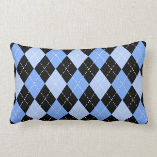 Coussin Rectangle Jacquard moderne bleu et noir Motif