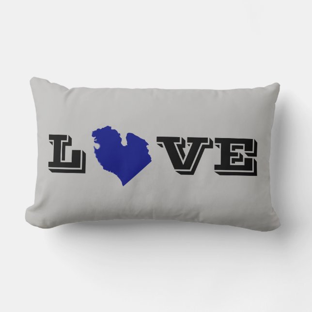 Coussin Rectangle J'adore Michigan, État du Grand Lac (Recto)