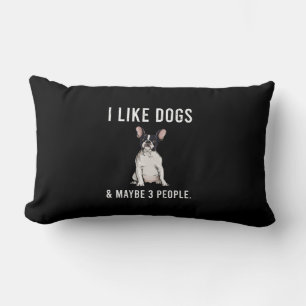 Coussin Rectangle j'aime French bulldog et peut-être 3 personnes cad