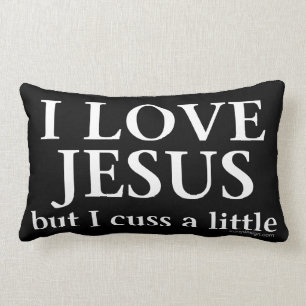 Coussin Rectangle J'aime Jésus [mais moi jurent]