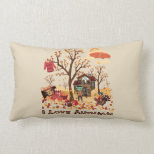 Coussin Rectangle J'aime l'automne - paysage d'automne