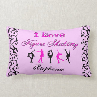 Coussin Rectangle J'aime le patinage artistique avec des patineurs