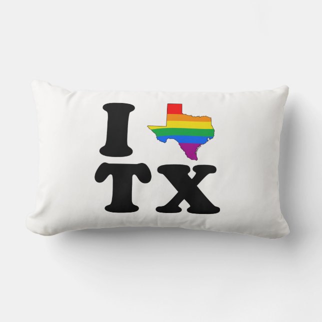 COUSSIN RECTANGLE J'AIME LE TEXAS GAI (Recto)