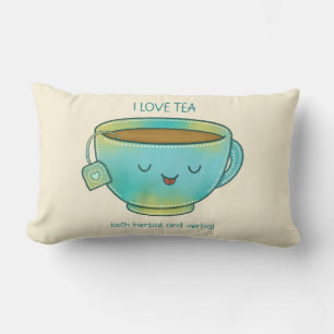 Coussin Rectangle J'aime le thé, à la fois les herbes et les plaisan