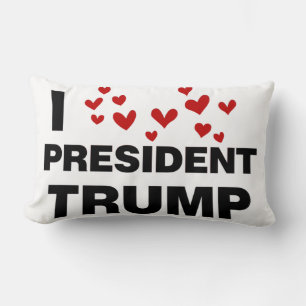 Coussin Rectangle J'aime les coeurs du président Trump