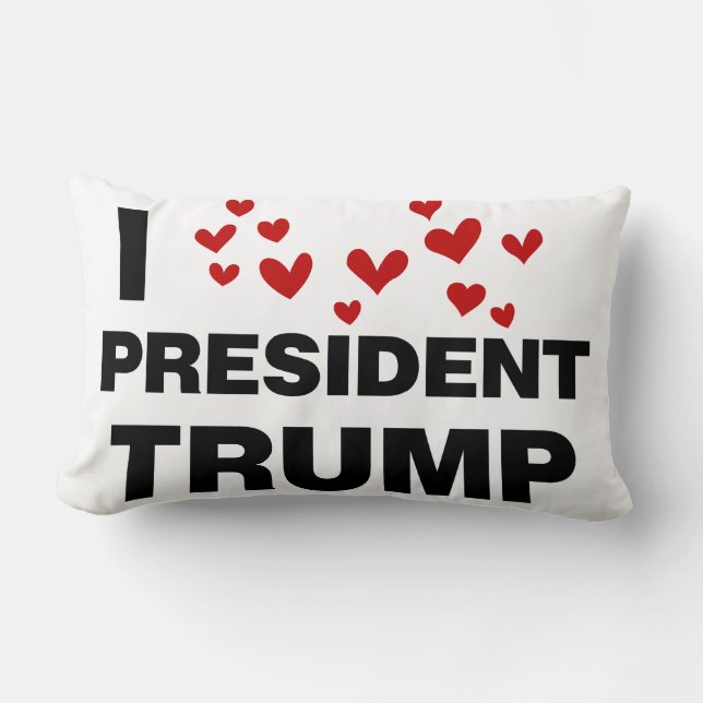 Coussin Rectangle J'aime les coeurs du président Trump (Recto)