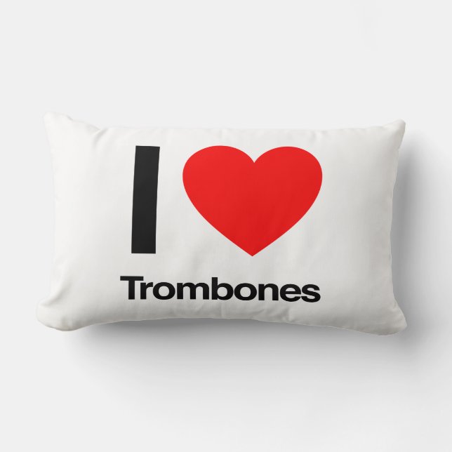 Coussin Rectangle j'aime les trombones (Recto)