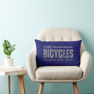 Coussin Rectangle J'aime les vélos et peut-être trois personnes cite