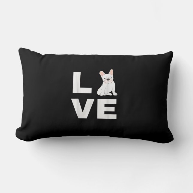 Coussin Rectangle j'aime mon cadeau amoureux des chiens français fra (Recto)
