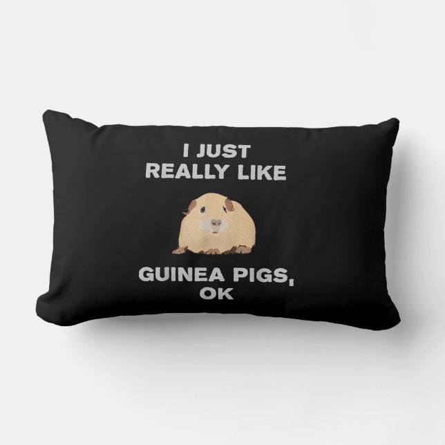 Coussin Rectangle J'Aime Vraiment Les Cochons De Guinée Ok Drôle Coc (Recto)