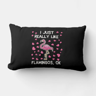Coussin Rectangle J'Aime Vraiment Les Flamants roses, Ok Flamant ros