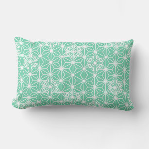 Coussin Rectangle Japonais Asanoha motif - aqua clair