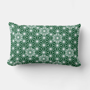 Coussin Rectangle Japonais Asanoha motif - vert pin