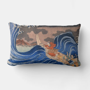 COUSSIN RECTANGLE JAPONAIS IMPRIMER JEU DE FEU AVEC MONOGRAMME PERSO