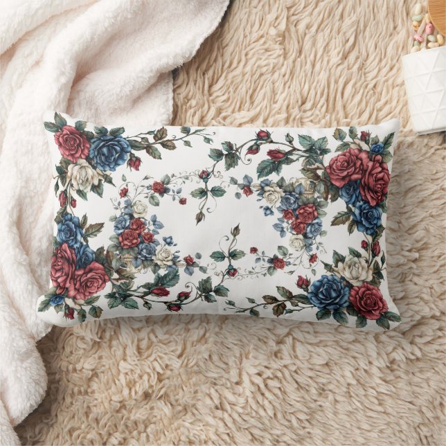 Coussin Rectangle Jardin Americana Roses Patriotiques (Couverture)