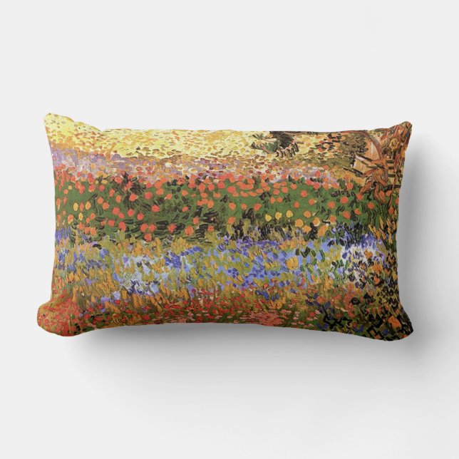 Coussin Rectangle Jardin de fleurs, Vincent van Gogh. (Recto)