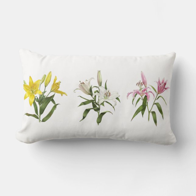 Coussin Rectangle Jardin de lys de printemps (Recto)