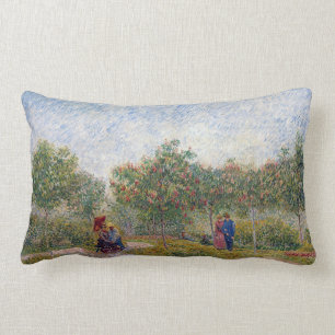 Coussin Rectangle Jardin de Vincent van Gogh dans Montmarte avec des
