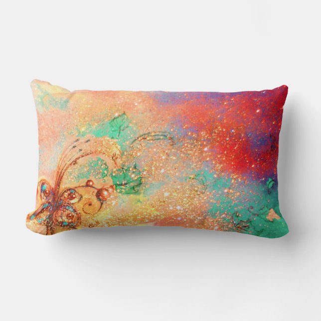 COUSSIN RECTANGLE JARDIN DES OMBRES PERDUES -PLANTE PAPILLON MAGIQUE (Recto)