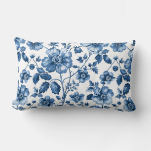 Coussin Rectangle Jardin Floral Bleu vintage