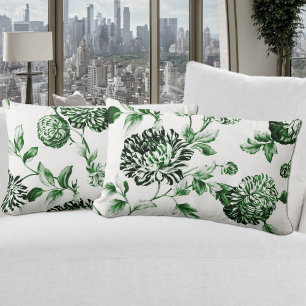 Coussin Rectangle Jardin vert Toile botanique moderne