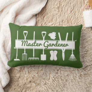 Coussin Rectangle Jardinier principal vert forêt moderne et blanc