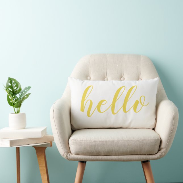 Coussin Rectangle Jaune Bonjour mignon Bonjour ou votre devis (Chaise)
