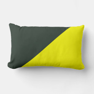 Coussin Rectangle Jaune et Noir Olive Solid Color Arrière - plan #2