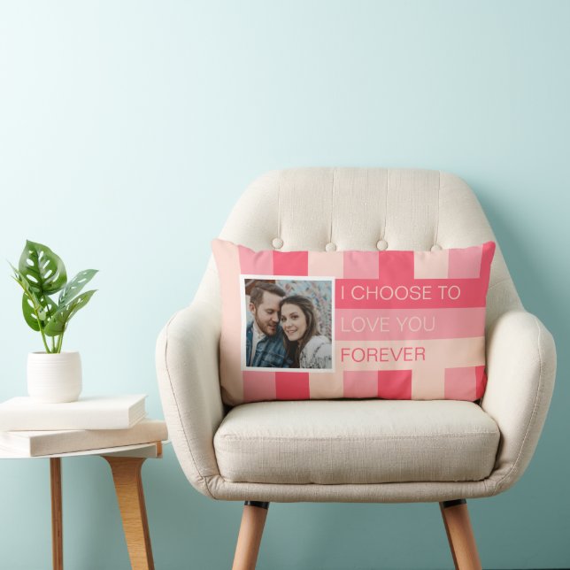 Coussin Rectangle Je choisis de vous aimer pour toujours Photo perso (Chaise)