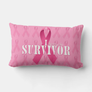 Coussin Rectangle Je crois en Miracles Pink Ribbon Survivor