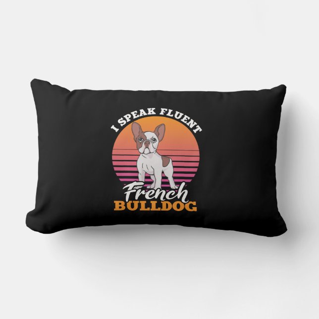Coussin Rectangle Je Parle Fluent French Bulldog Frenchie Clos Cadea (Recto)