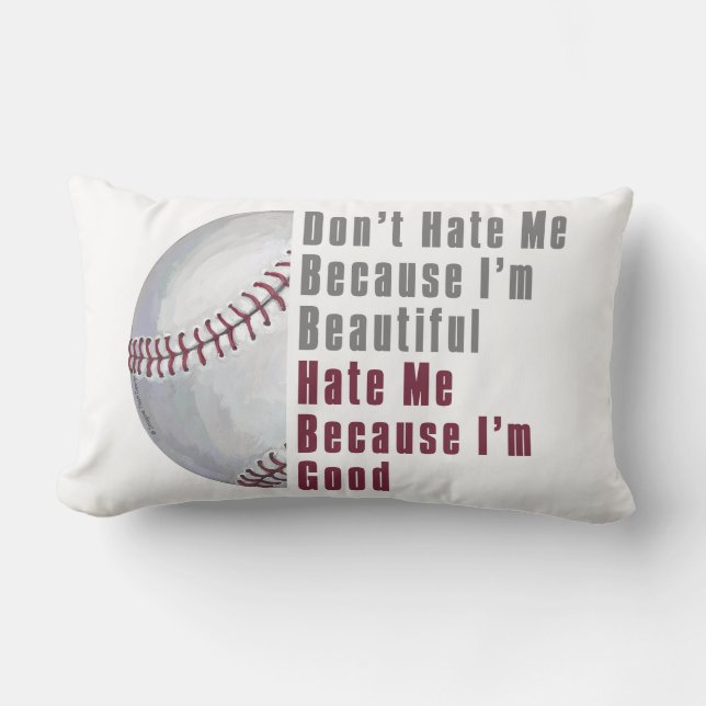 Coussin Rectangle Je Suis Beau Je Suis Bon Baseball (Recto)