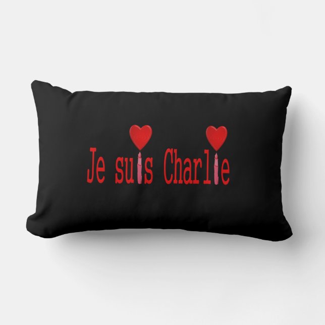 Coussin Rectangle Je suis charlie (Recto)
