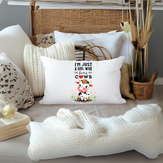 Coussin Rectangle Je suis juste une fille qui aime les vaches