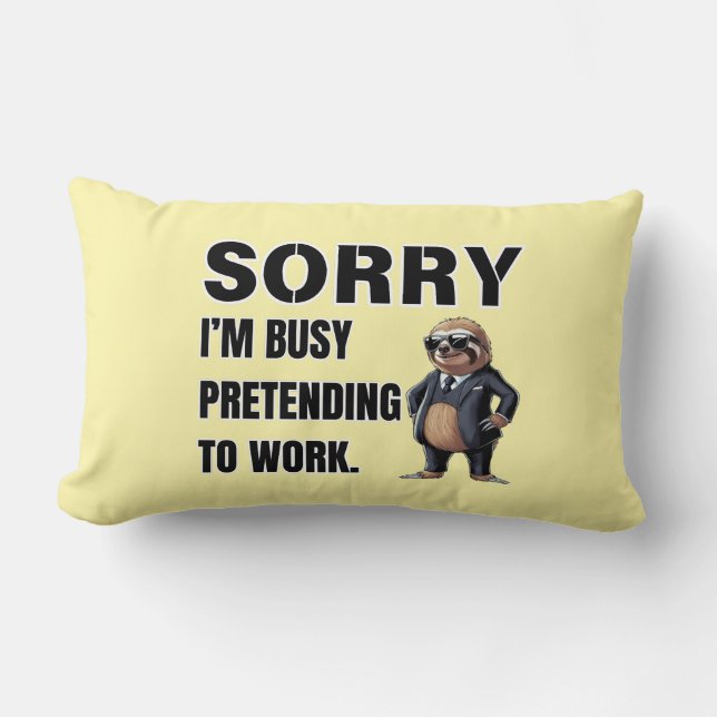 Coussin Rectangle Je suis occupé à me préparer à travailler avec l’o (Recto)